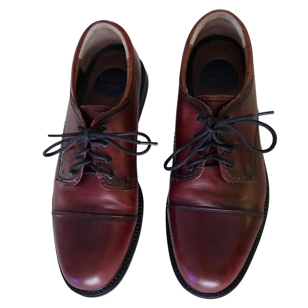 Leather Dockers Oxford Shoes Mens 10.5 Brown Gordon‎ Cap Toe Business Casual